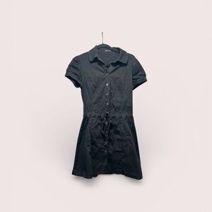 Vintage Benma Shien Collared Waist Tie Mini Dress